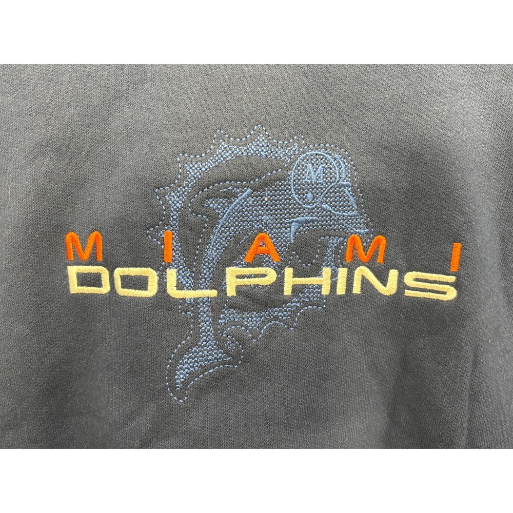 Miami Dolphins Hanes NFL Football Sweatshirt Mens Blue Pullover CrewNeck L NWOT